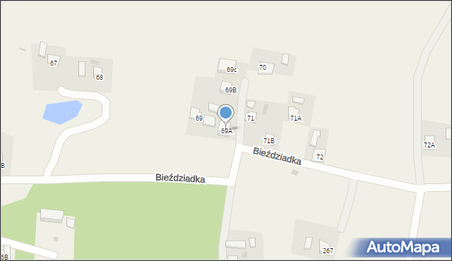 Bieździadka, Bieździadka, 69A, mapa Bieździadka