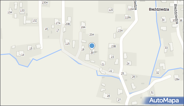 Bieździedza, Bieździedza, 20, mapa Bieździedza