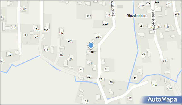 Bieździedza, Bieździedza, 23B, mapa Bieździedza