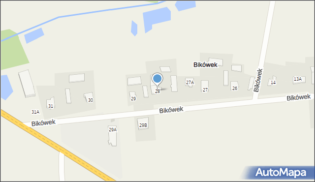 Bikówek, Bikówek, 28, mapa Bikówek