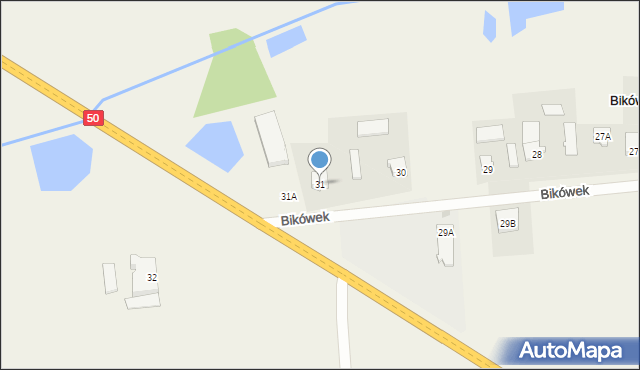 Bikówek, Bikówek, 31, mapa Bikówek