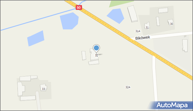 Bikówek, Bikówek, 32, mapa Bikówek