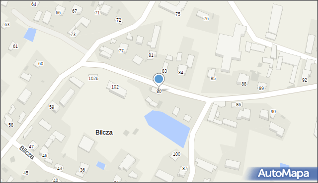 Bilcza, Bilcza, 80, mapa Bilcza