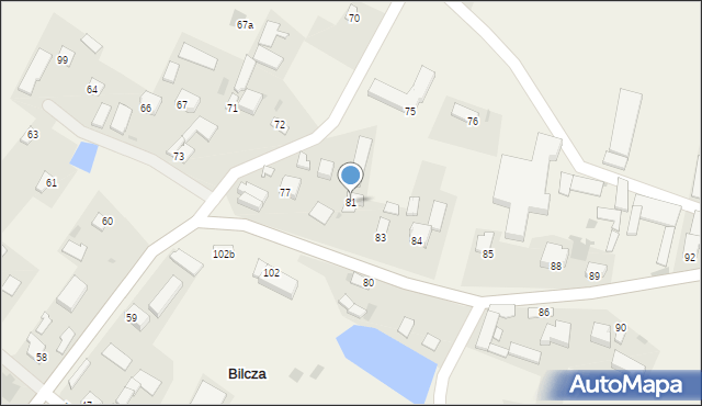 Bilcza, Bilcza, 81, mapa Bilcza