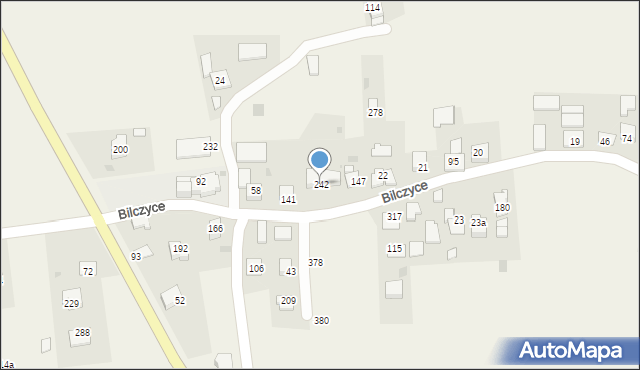 Bilczyce, Bilczyce, 242, mapa Bilczyce