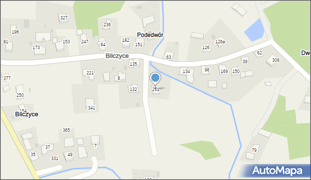 Bilczyce, Bilczyce, 251, mapa Bilczyce