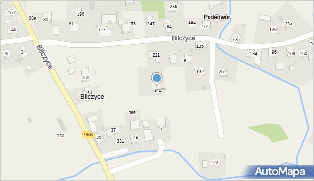 Bilczyce, Bilczyce, 341, mapa Bilczyce