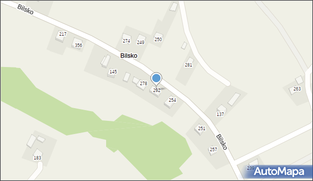 Bilsko, Bilsko, 292, mapa Bilsko