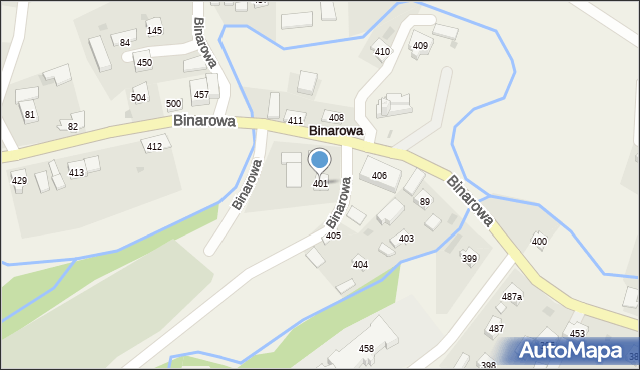 Binarowa, Binarowa, 401, mapa Binarowa