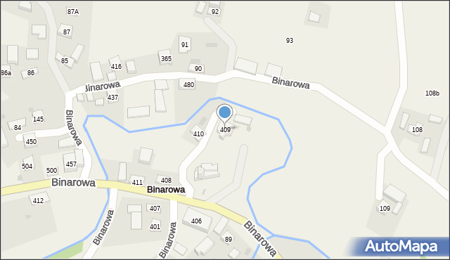 Binarowa, Binarowa, 409, mapa Binarowa