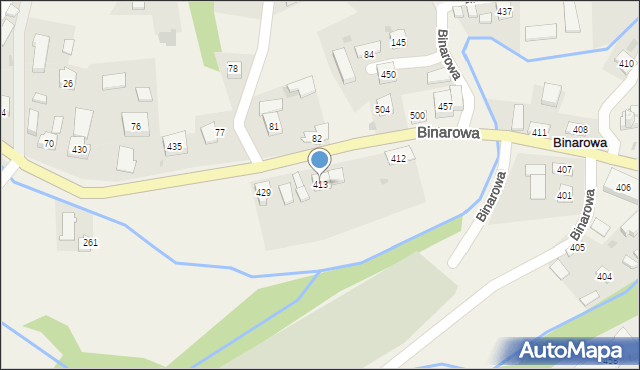 Binarowa, Binarowa, 413, mapa Binarowa