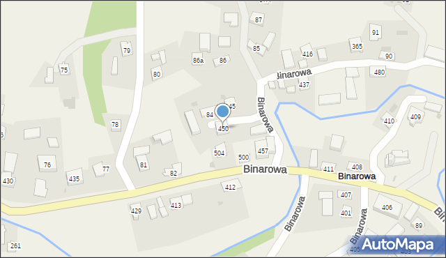 Binarowa, Binarowa, 450, mapa Binarowa