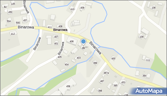 Binarowa, Binarowa, 89, mapa Binarowa