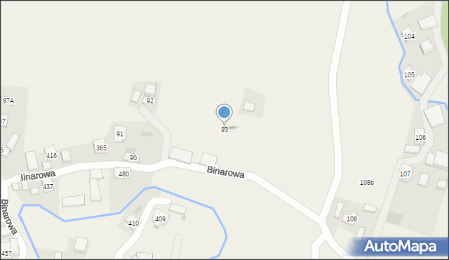 Binarowa, Binarowa, 93, mapa Binarowa