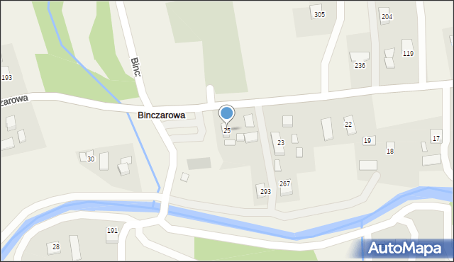 Binczarowa, Binczarowa, 25, mapa Binczarowa