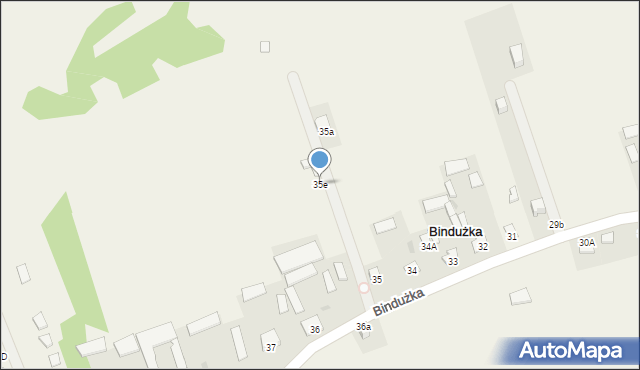 Bindużka, Bindużka, 35e, mapa Bindużka