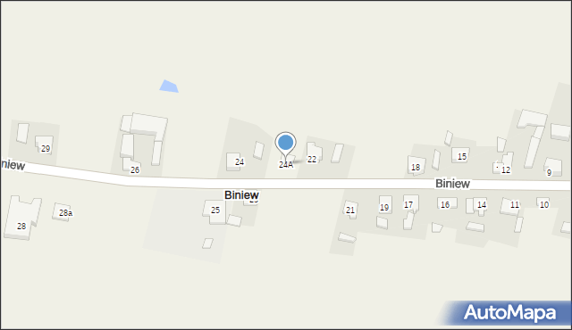 Biniew, Biniew, 24A, mapa Biniew