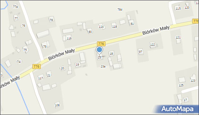 Biórków Mały, Biórków Mały, 23, mapa Biórków Mały