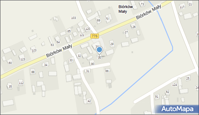 Biórków Mały, Biórków Mały, 30, mapa Biórków Mały