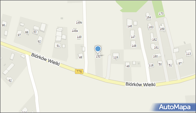 Biórków Wielki, Biórków Wielki, 131, mapa Biórków Wielki