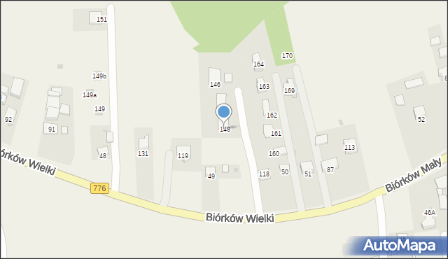 Biórków Wielki, Biórków Wielki, 148, mapa Biórków Wielki