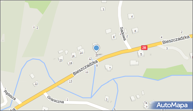 Bircza, Bieszczadzka, 10, mapa Bircza