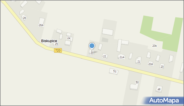 Biskupice, Biskupice, 23, mapa Biskupice