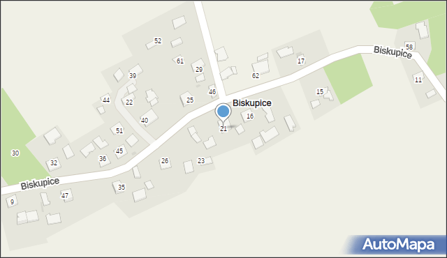 Biskupice, Biskupice, 21, mapa Biskupice