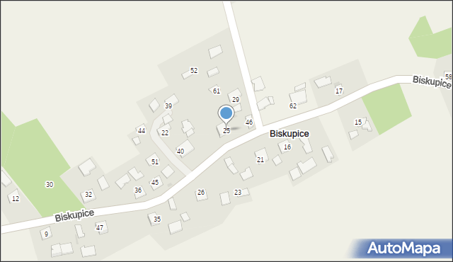 Biskupice, Biskupice, 25, mapa Biskupice