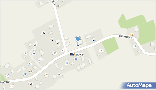 Biskupice, Biskupice, 62, mapa Biskupice