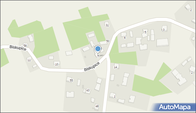 Biskupice, Biskupice, 7, mapa Biskupice