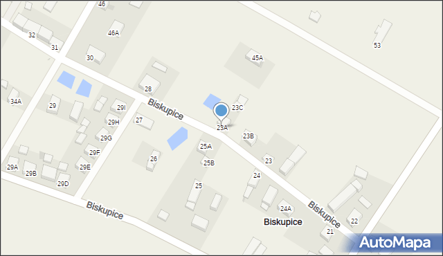 Biskupice, Biskupice, 23A, mapa Biskupice