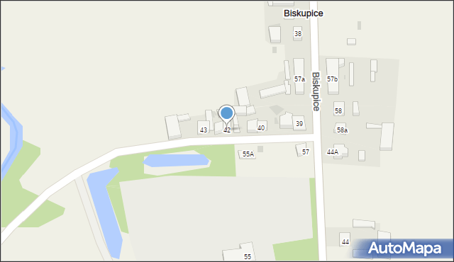 Biskupice, Biskupice, 42, mapa Biskupice