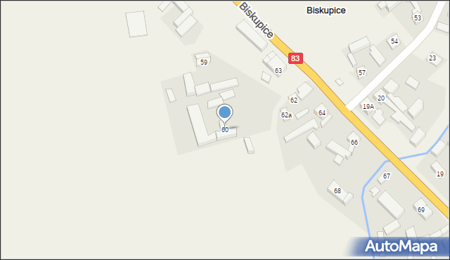 Biskupice, Biskupice, 60, mapa Biskupice