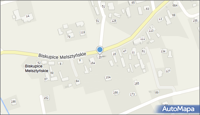 Biskupice Melsztyńskie, Biskupice Melsztyńskie, 10, mapa Biskupice Melsztyńskie