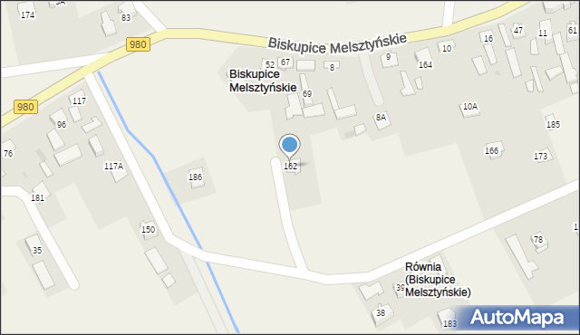 Biskupice Melsztyńskie, Biskupice Melsztyńskie, 162, mapa Biskupice Melsztyńskie