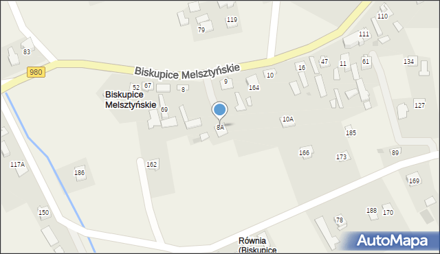 Biskupice Melsztyńskie, Biskupice Melsztyńskie, 8A, mapa Biskupice Melsztyńskie