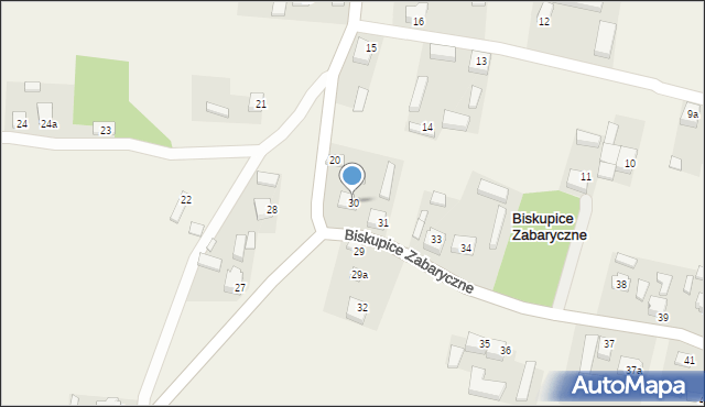 Biskupice Zabaryczne, Biskupice Zabaryczne, 30, mapa Biskupice Zabaryczne