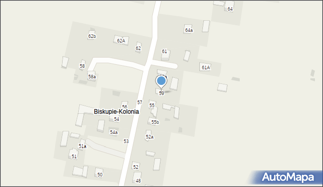 Biskupie-Kolonia, Biskupie-Kolonia, 59, mapa Biskupie-Kolonia