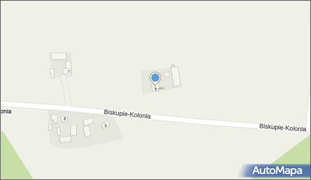 Biskupie-Kolonia, Biskupie-Kolonia, 5, mapa Biskupie-Kolonia