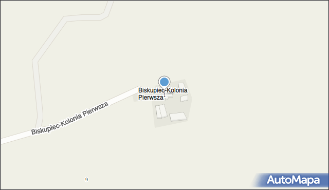 Biskupiec-Kolonia Pierwsza, Biskupiec-Kolonia Pierwsza, 11, mapa Biskupiec-Kolonia Pierwsza