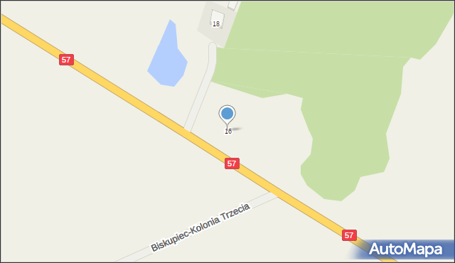 Biskupiec-Kolonia Trzecia, Biskupiec-Kolonia Trzecia, 16, mapa Biskupiec-Kolonia Trzecia