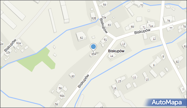 Biskupów, Biskupów, 60A, mapa Biskupów