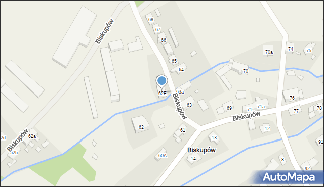 Biskupów, Biskupów, 62E, mapa Biskupów