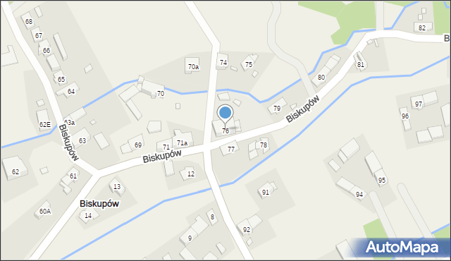 Biskupów, Biskupów, 76, mapa Biskupów