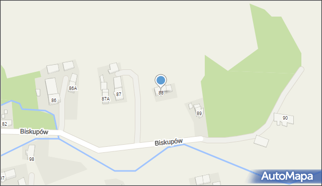 Biskupów, Biskupów, 88, mapa Biskupów