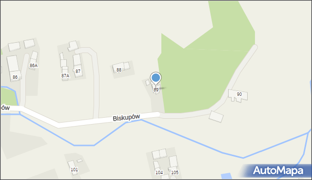 Biskupów, Biskupów, 89, mapa Biskupów