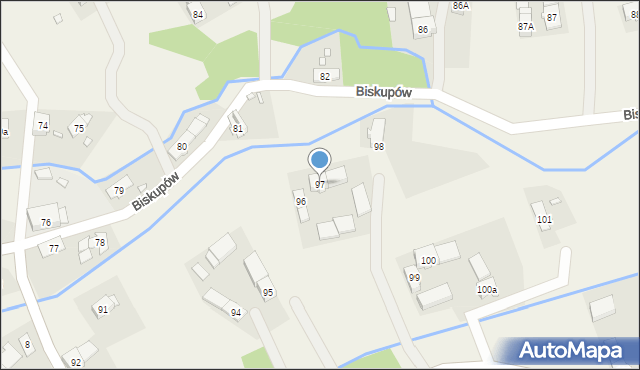 Biskupów, Biskupów, 97, mapa Biskupów