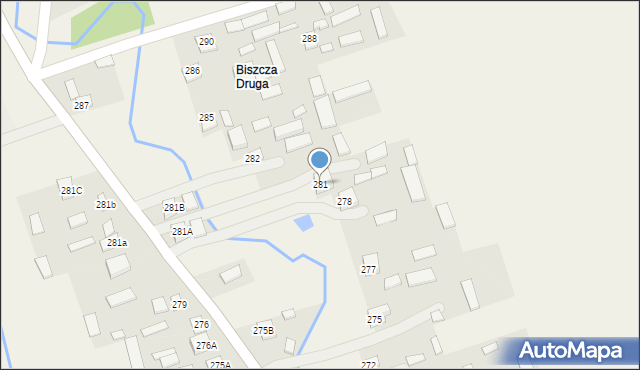 Biszcza, Biszcza, 281, mapa Biszcza