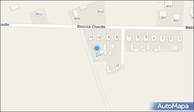 Biszcza, Biszcza-Osiedle, 12, mapa Biszcza